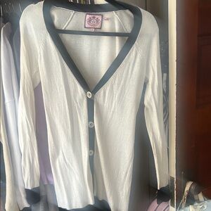 Juicy Couture vintage White Cardigan with Black Trim